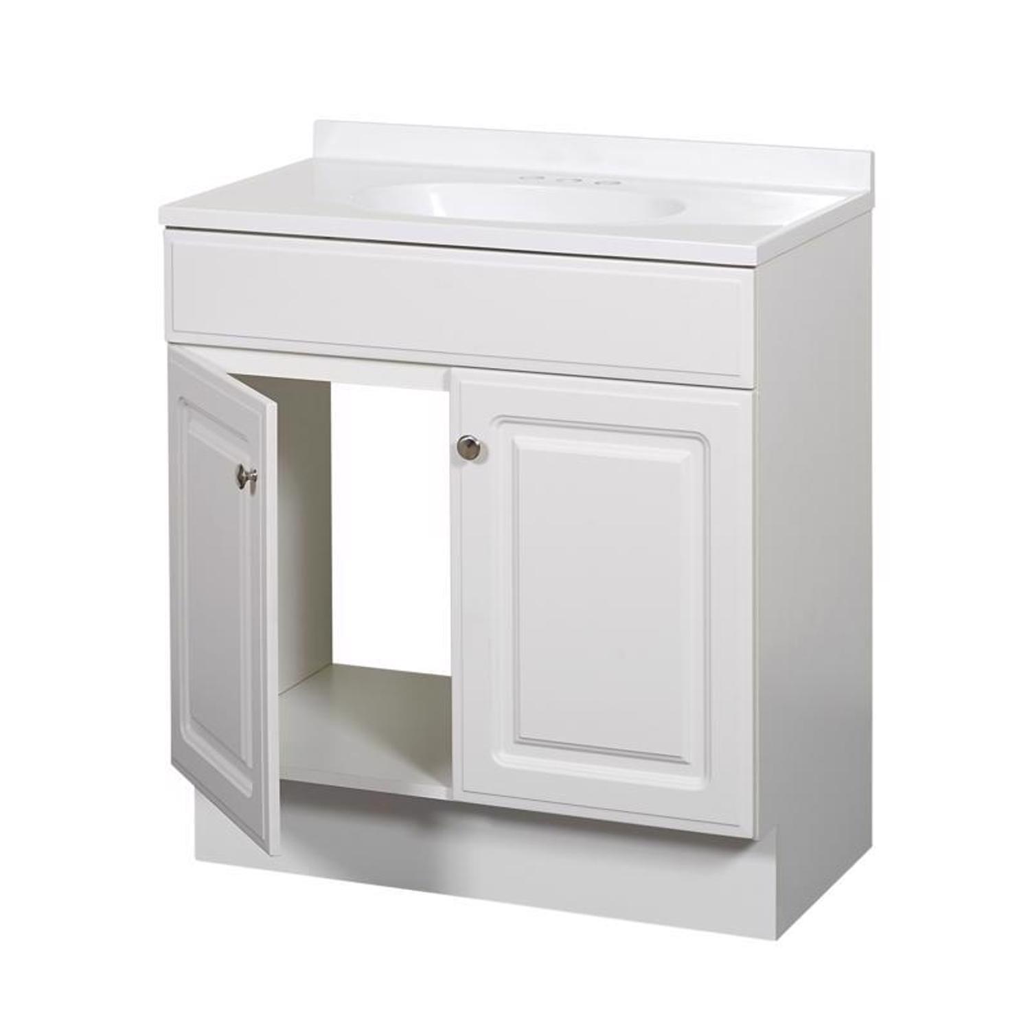 Zenna Home Single White Bathroom Vanity 30 in. W X 18 in. D X 35 in. H