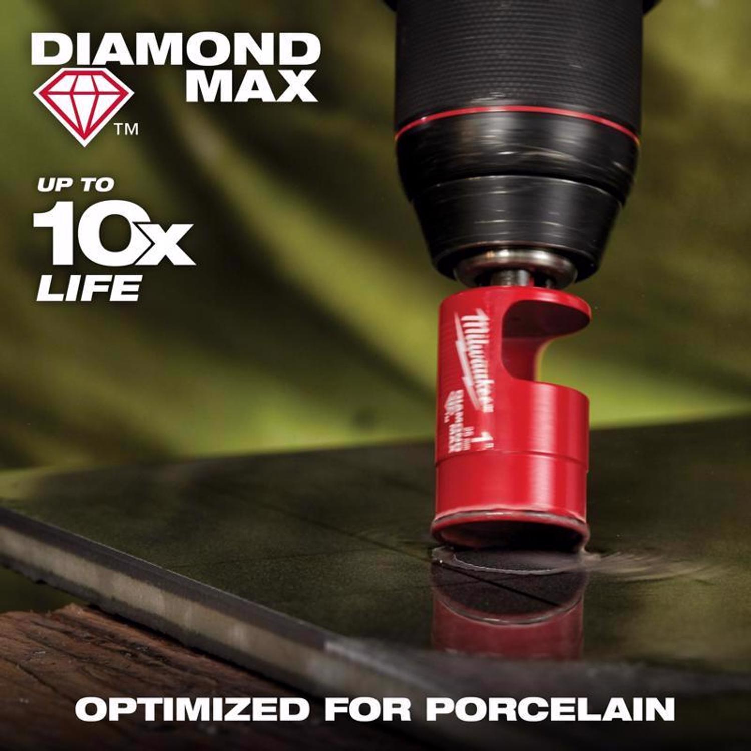 Milwaukee Diamond Max 3/16 in. Diamond Grit Glass, Porcelain, Tile, and Stone Hole Saw 1 pc