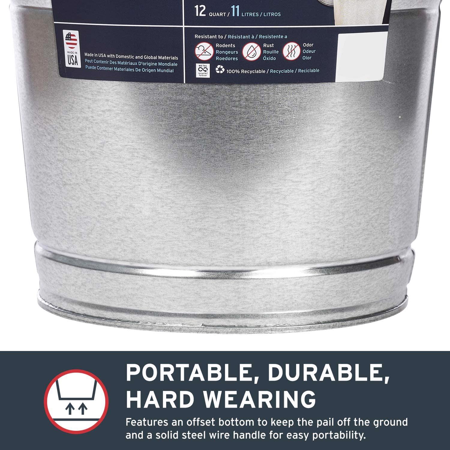 Behrens 12 qt Galvanized Pail Gray