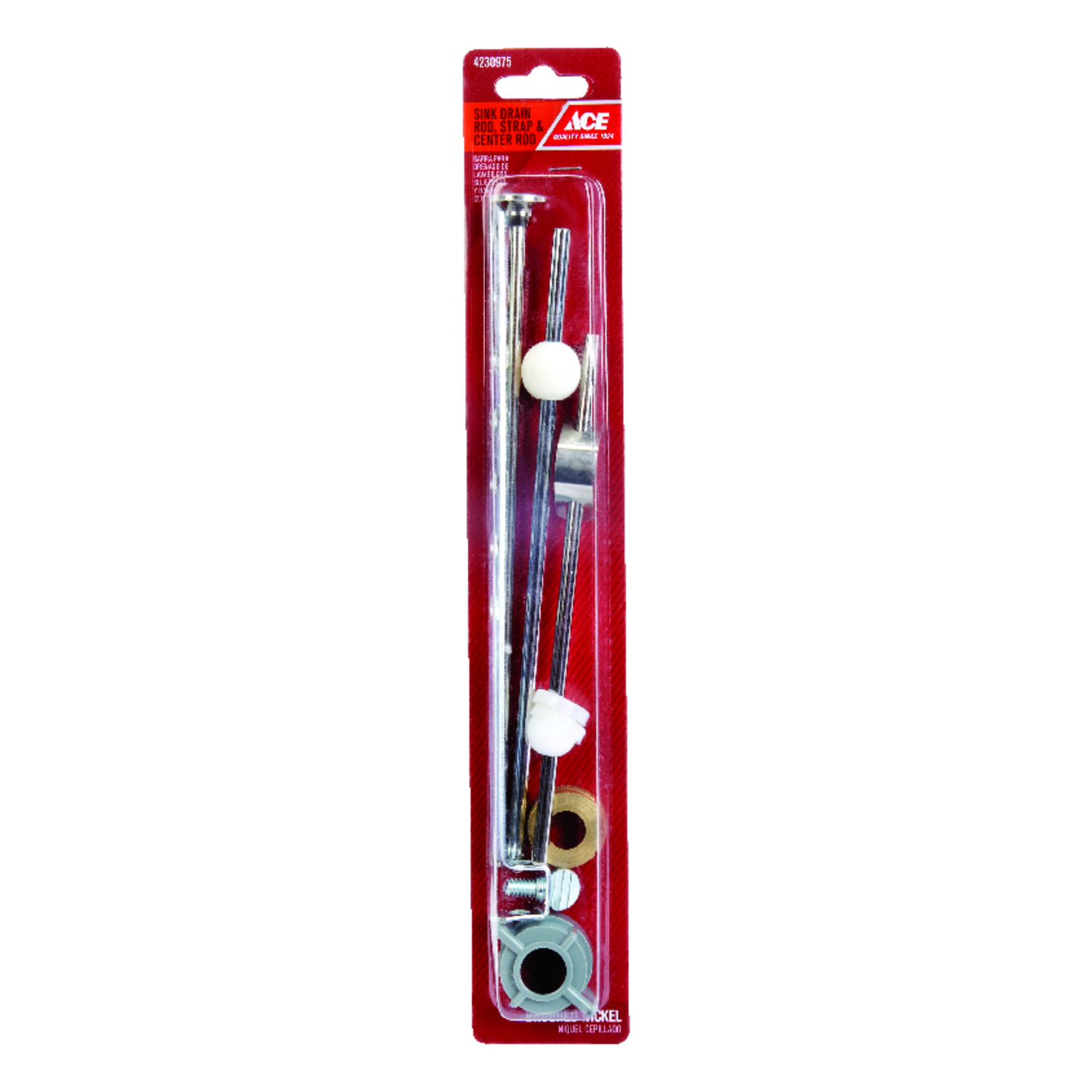 Ace N/A in. Chrome Nickel Sink Drain Rod and Strap