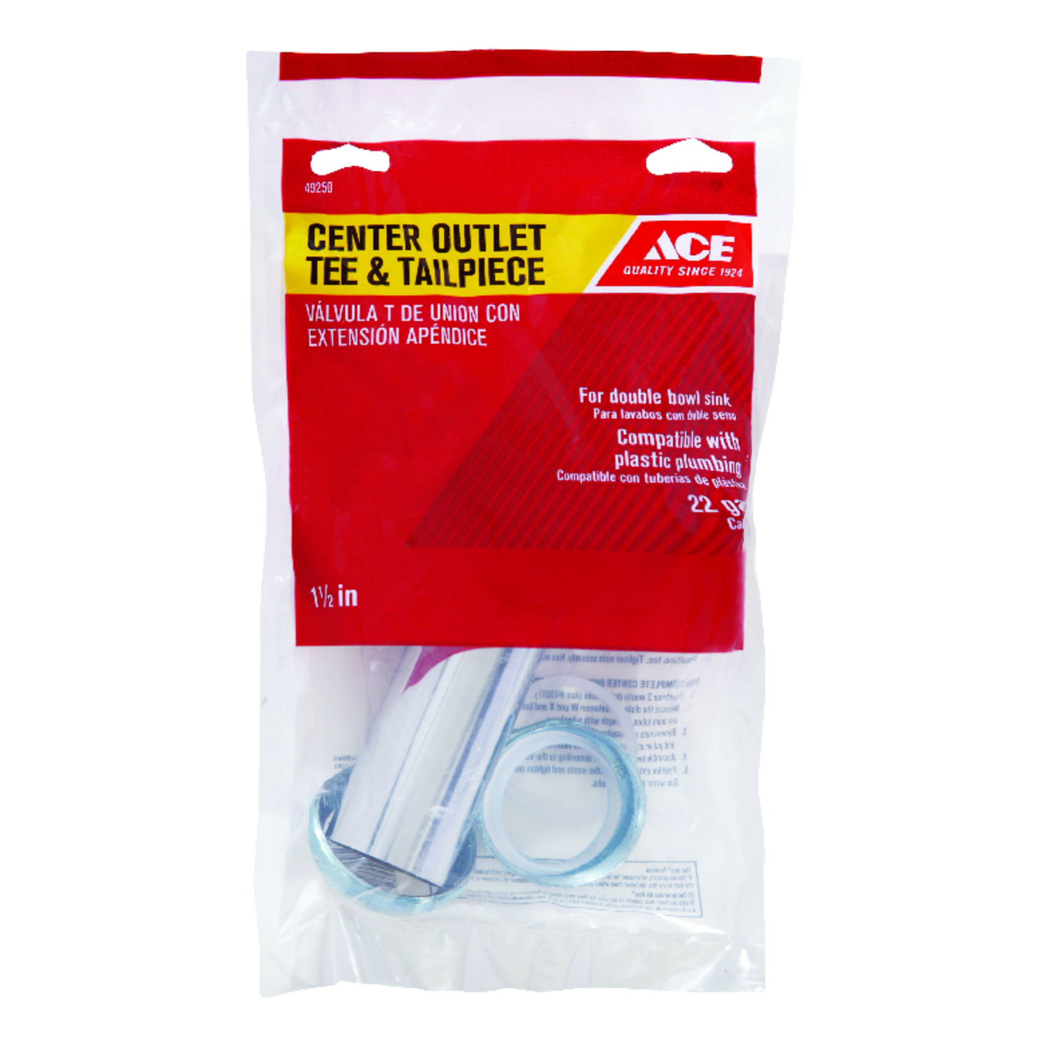 Ace 1-1/2 in. D Brass Center Outlet Tee and Tailpiece