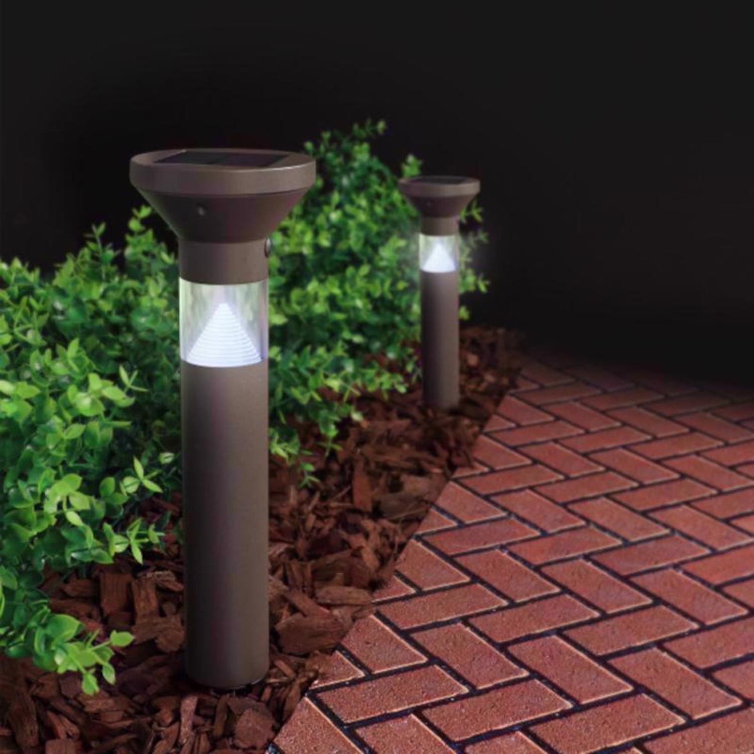 Feit OneSync Oil Rubbed Bronze Solar Powered 0.4 W LED Bollard Light 1 pk