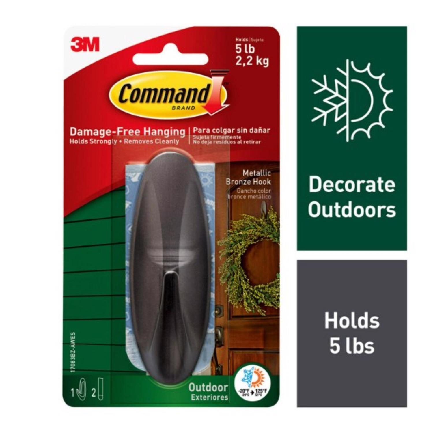 3M Command Large Plastic Hook 4.125 in. L 1 pk