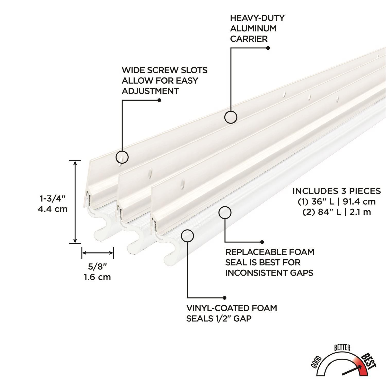 M-D Building Products White Aluminum/Vinyl Top & Sides Door Seal For Door Jambs 84 in. L X 0.63 in.