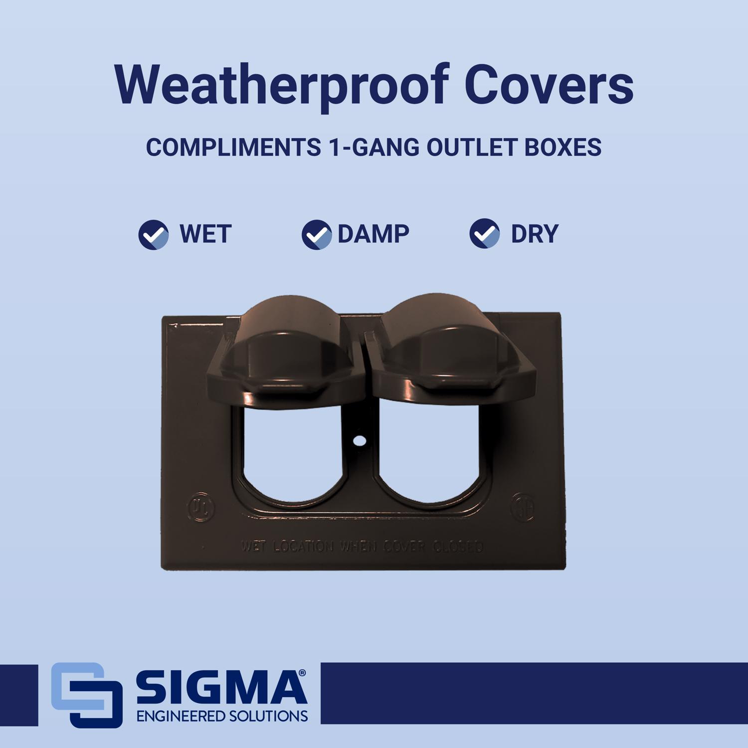 Sigma Engineered Solutions Rectangle Die-Cast Metal 1 gang 2.83 in. H X 4.57 in. W Horizontal Duplex