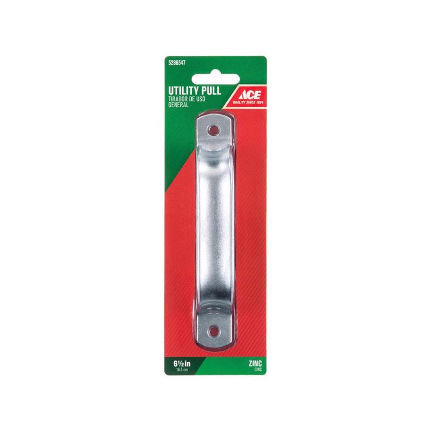 Ace 6.5 in. L Zinc-Plated Silver Steel Door Pull