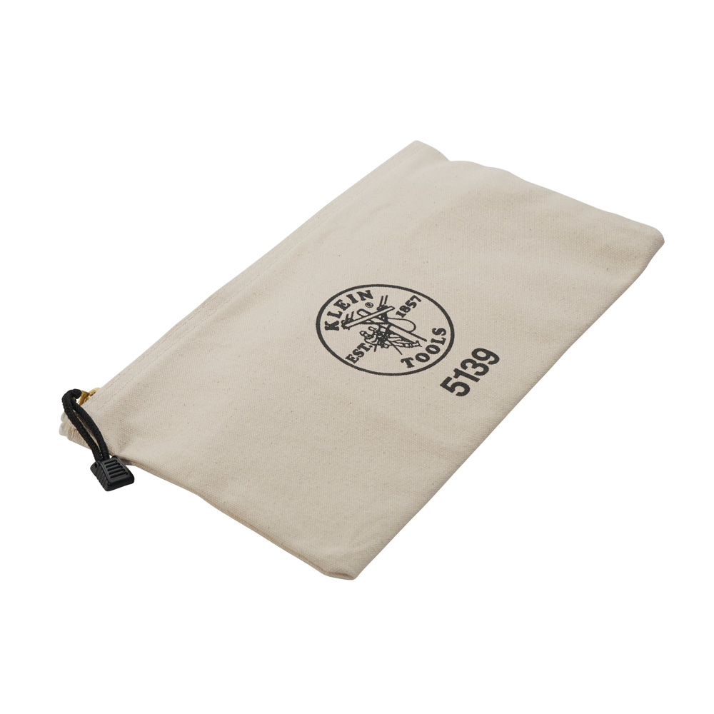Klein Zipper Bag, Canvas Tool Pouch to 12.5 x 7 x 0.7 -in.