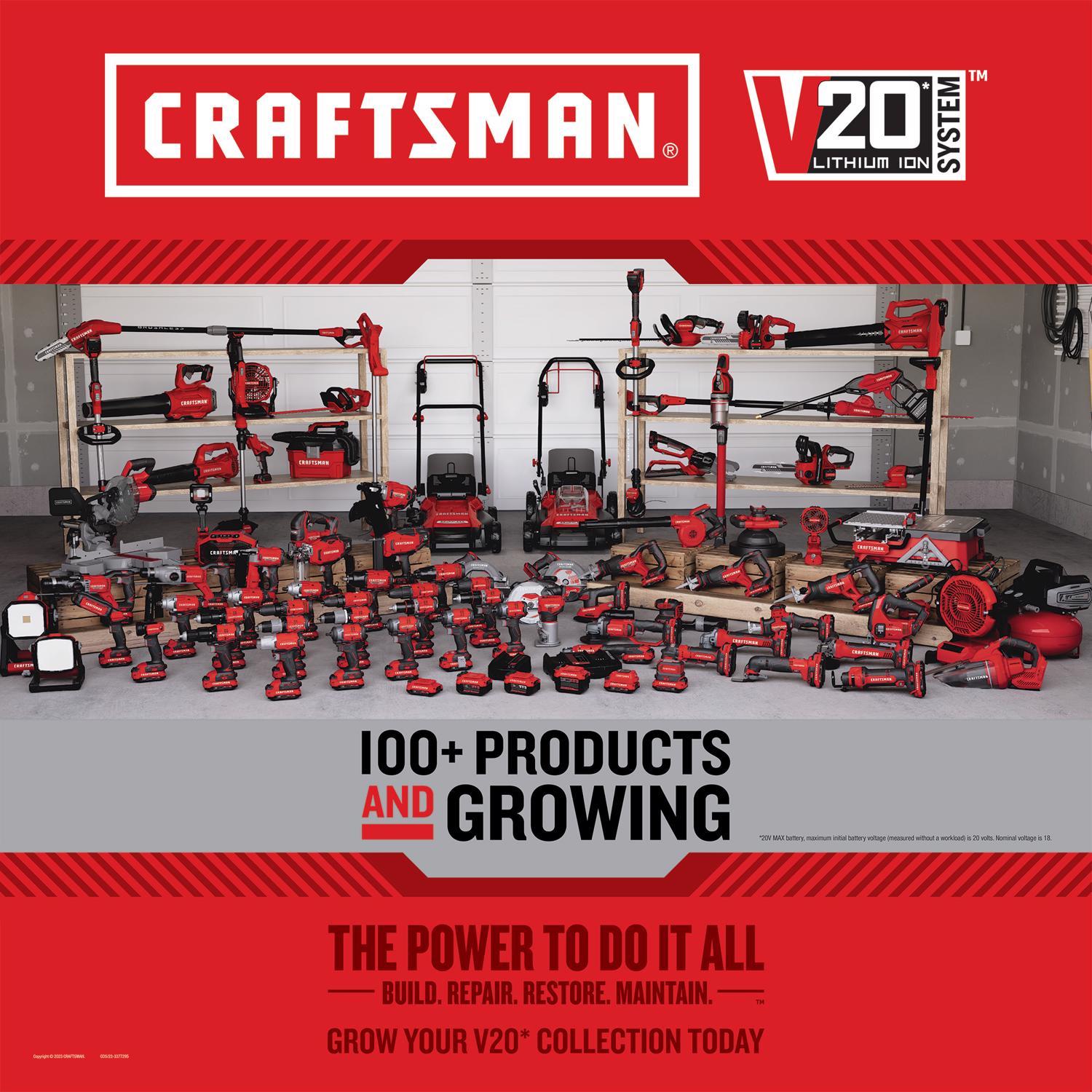 Craftsman V20 CMCCSP20M1 8 in. 20 V Battery Pole Saw Kit (Battery & Charger)