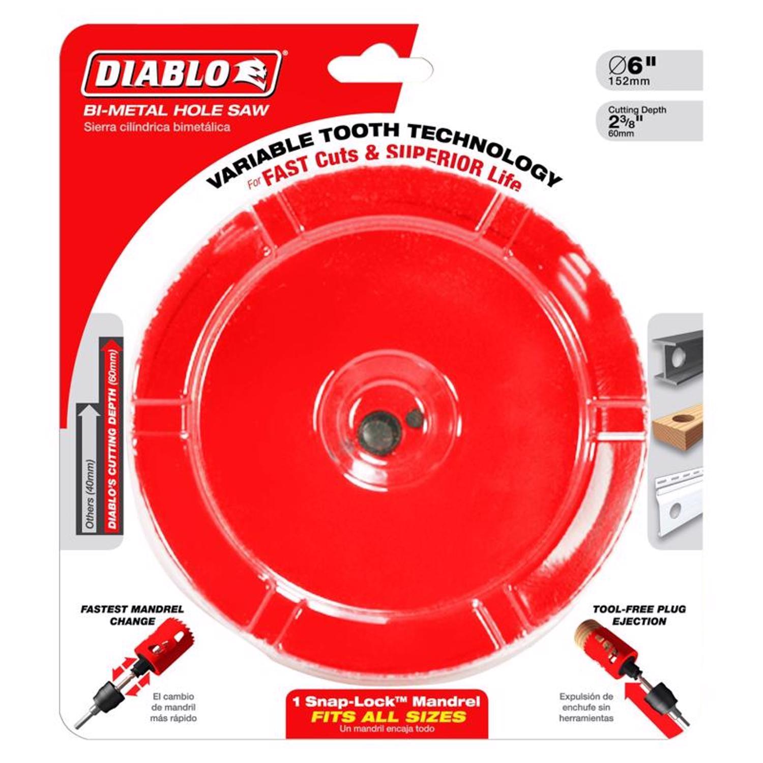 Diablo Snap-Lock Plus 5 in. Bi-Metal 2-3/8 in. L Hole Saw Arbor Included
