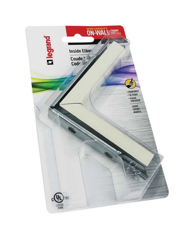 Legrand On-Wall 3.31 in. L Inside Elbow 1 pk
