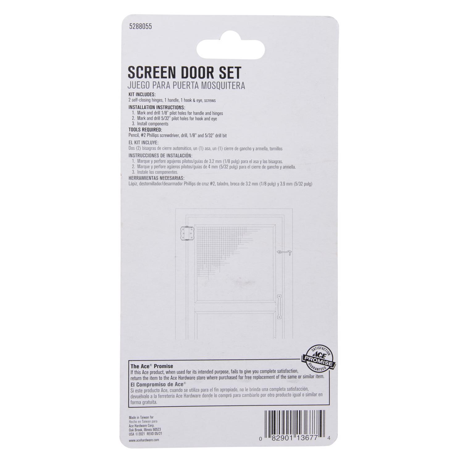 Ace Bright Brass Steel Screen/Storm Door Hardware Set 2 pk