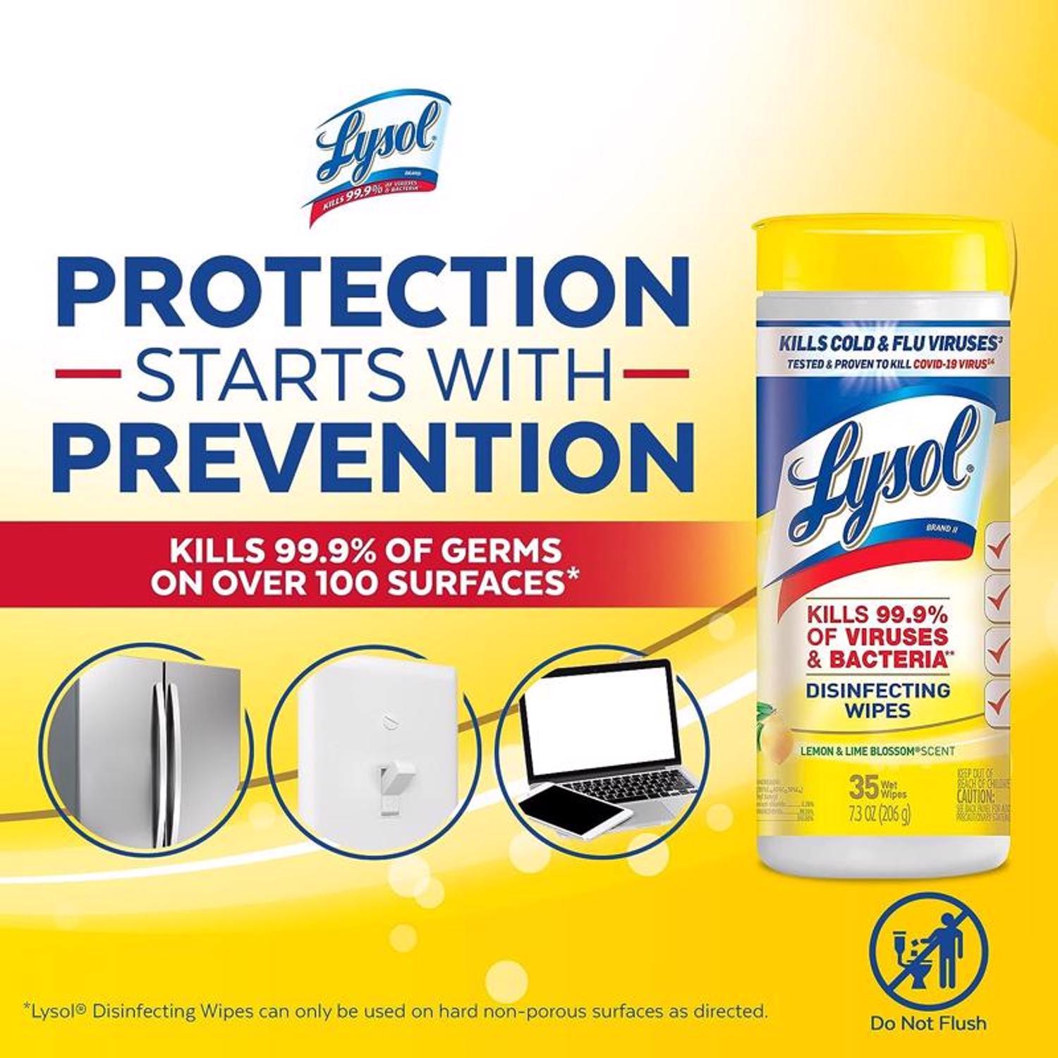 Lysol Lemon & Lime Blossom Scent Disinfecting Wipes 35 ct 1 pk