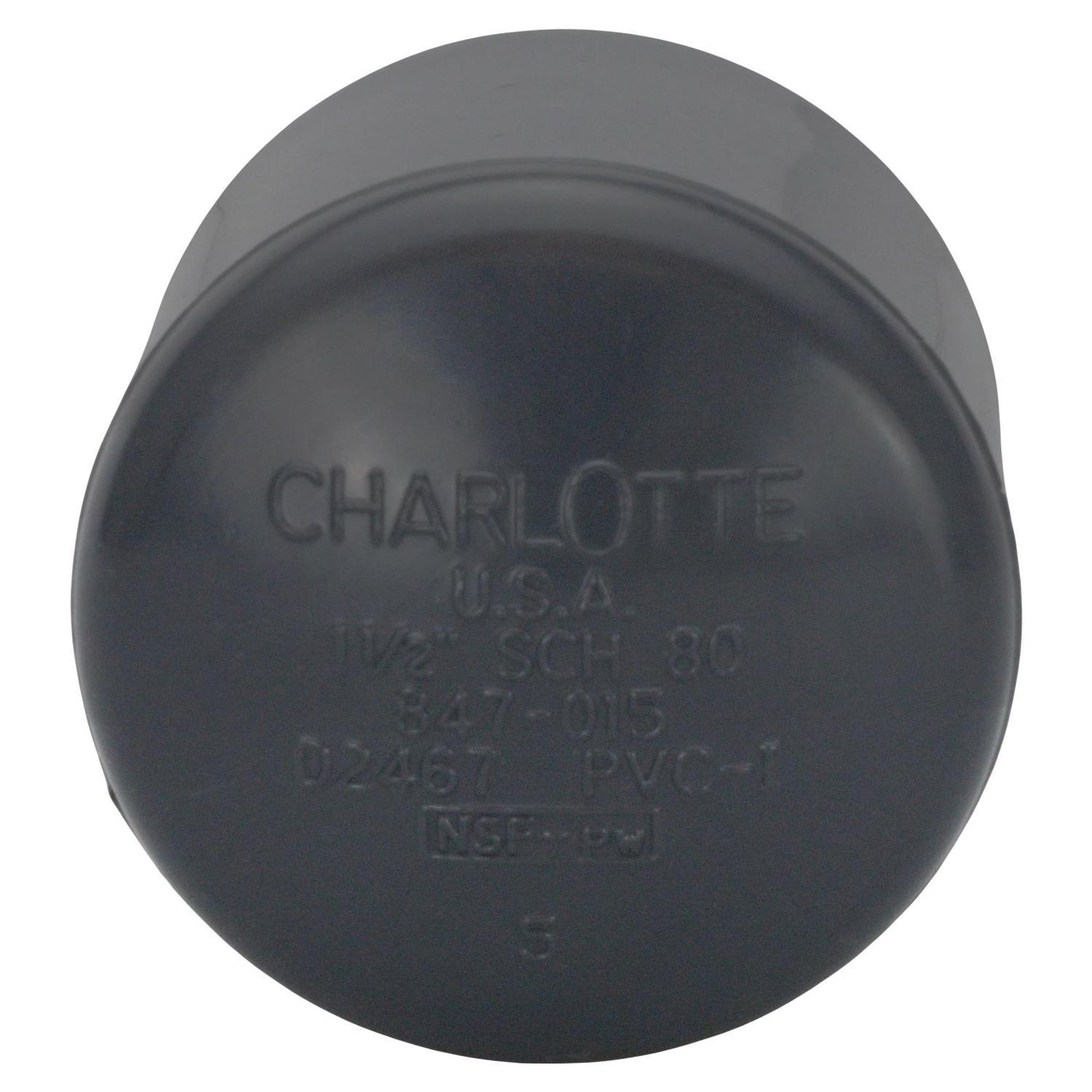 Charlotte Pipe Schedule 80 1 in. Slip PVC Cap 1 pk