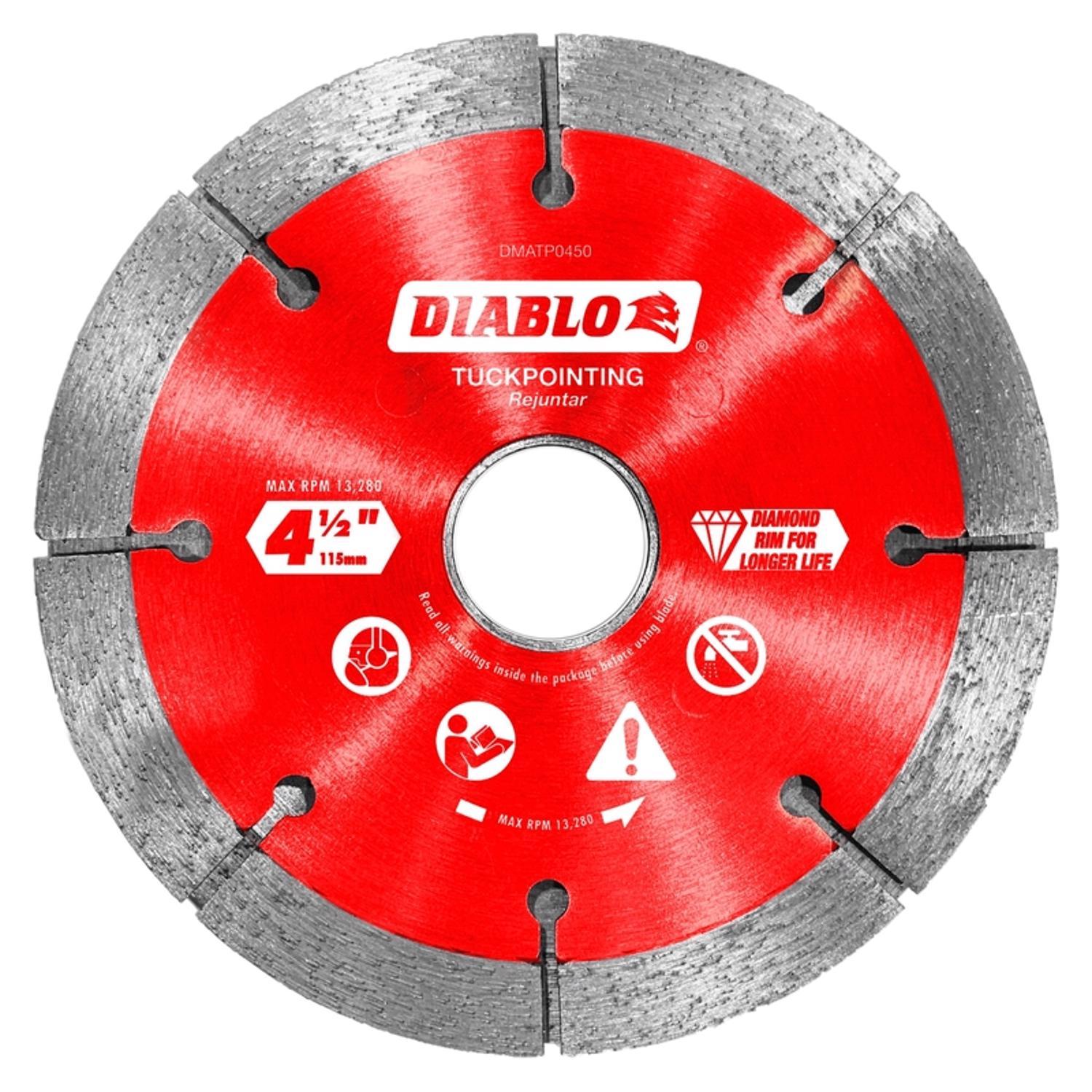 Diablo 4-1/2 in. D X 7/8 in. X.240 in. thick Diamond Tuck Point Masonry Cut-Off Wheel 1 pk