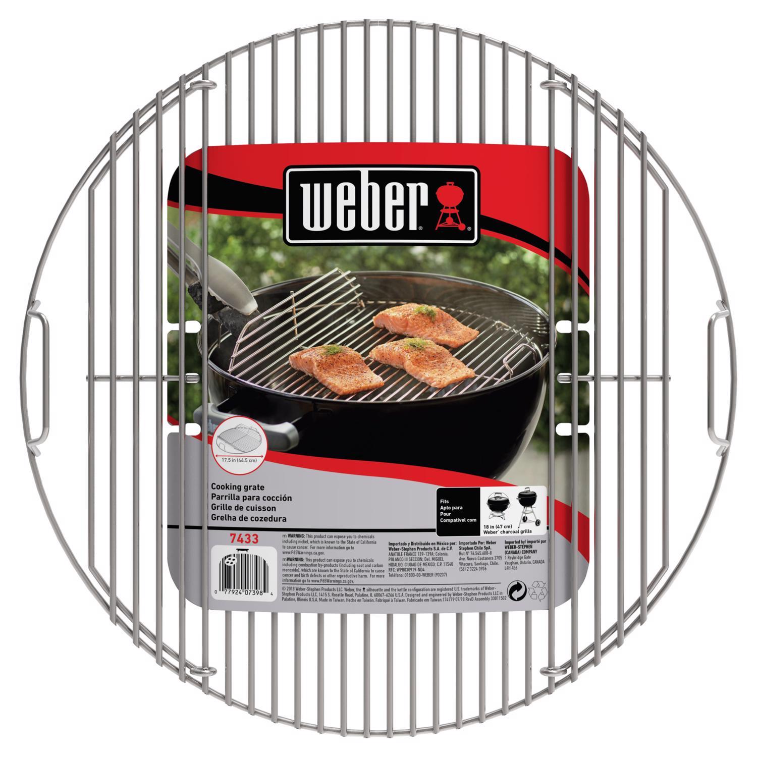 Weber Replacement 18" Charcoal Hinged Grill Grate 18 in. 17.5 in. L X 17.5 in. W