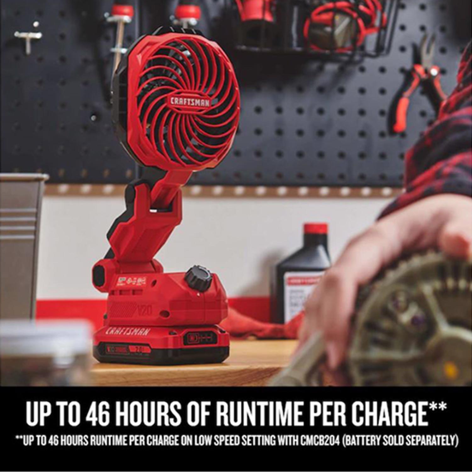 CRAFTSMAN V20 10.5 in. H X 4 in. D Personal Fan