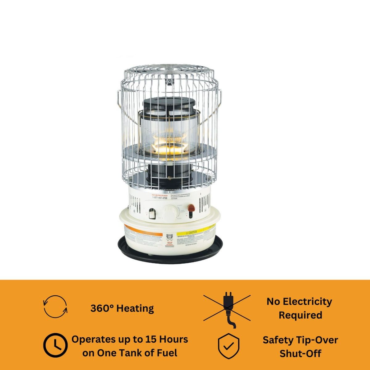 Comfort Glow Indoor Kerosene Convection Heater 10,500 BTUs White