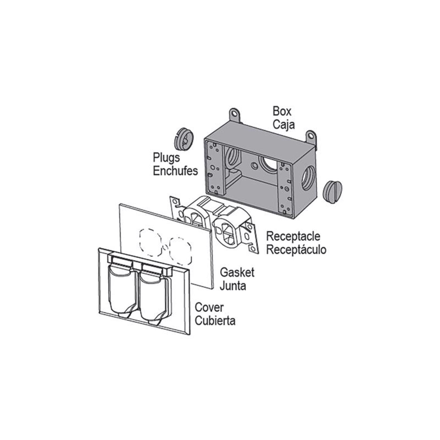 Sigma Engineered Solutions New Work 18.3 cu in Rectangle Die-Cast Metal 1 gang Weatherproof Box Gray