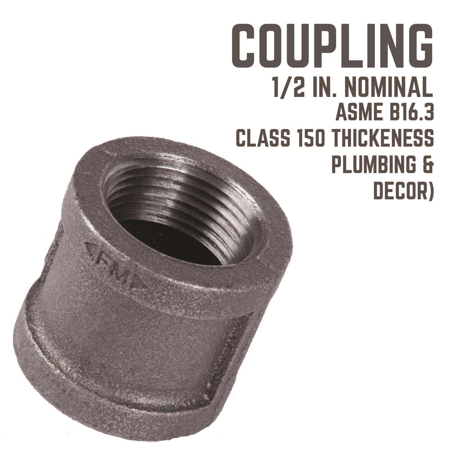 STZ Industries 1/2 in. FIP each X 1/2 in. D FIP Black Malleable Iron Coupling