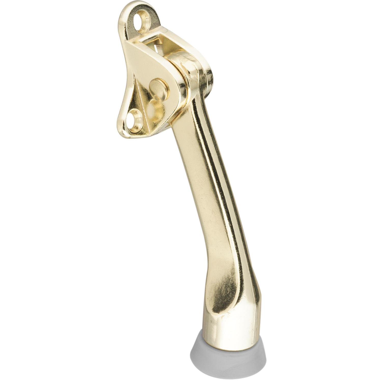 National Hardware 4 in. L Zinc w/Rubber Tip Brass Gold Door Stop Mounts to door