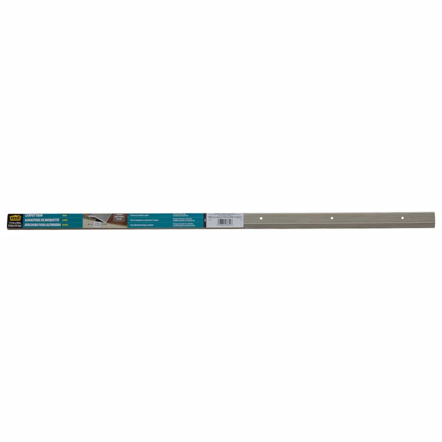 M-D Building Products 0.3 in. H X 1.375 in. W X 36 in. L Prefinished Pewter Aluminum Carpet Trim