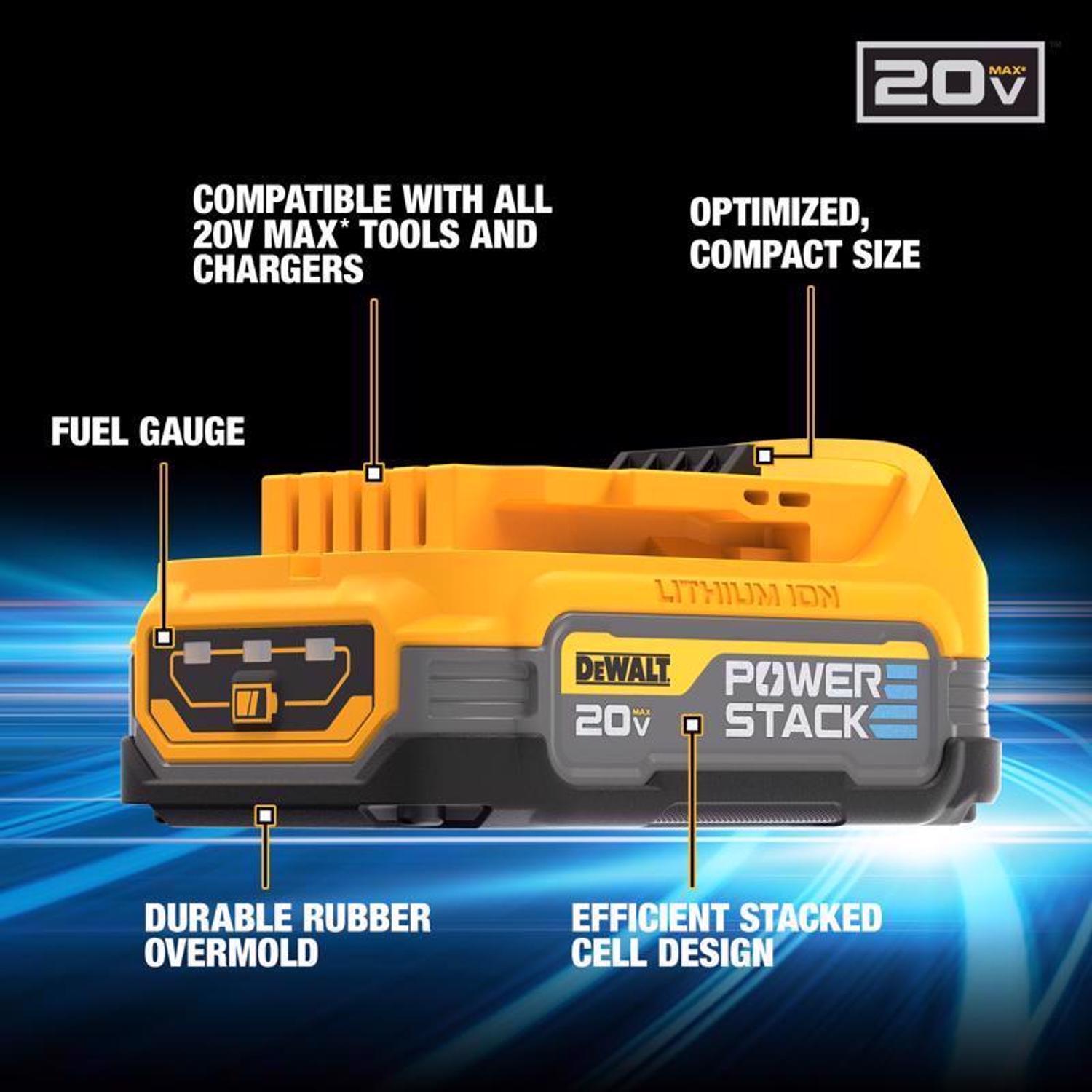 DeWalt 20V MAX POWERSTACK 1/4 in. Cordless Brushless Impact Driver Kit (Battery & Charger)