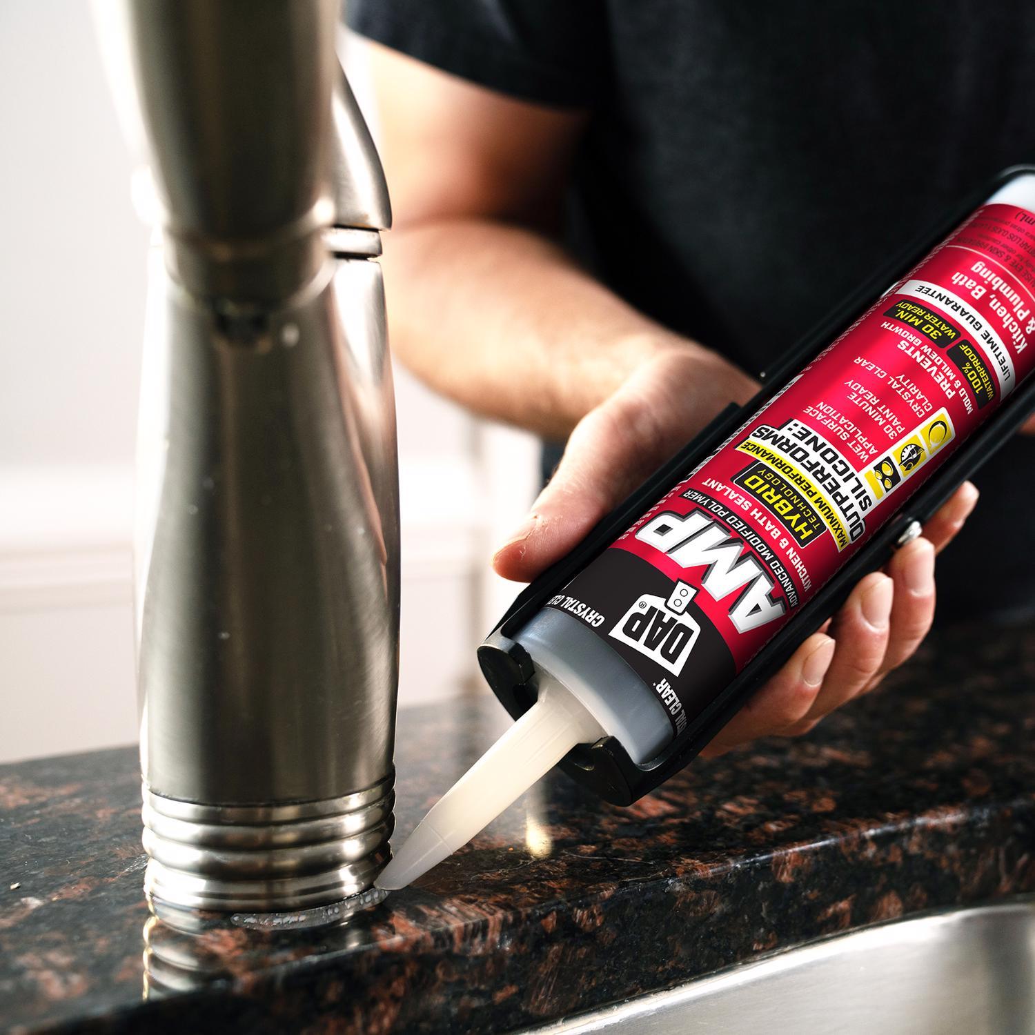 DAP AMP Crystal Clear Polymer Advanced Hybrid Caulk Sealant 9 oz