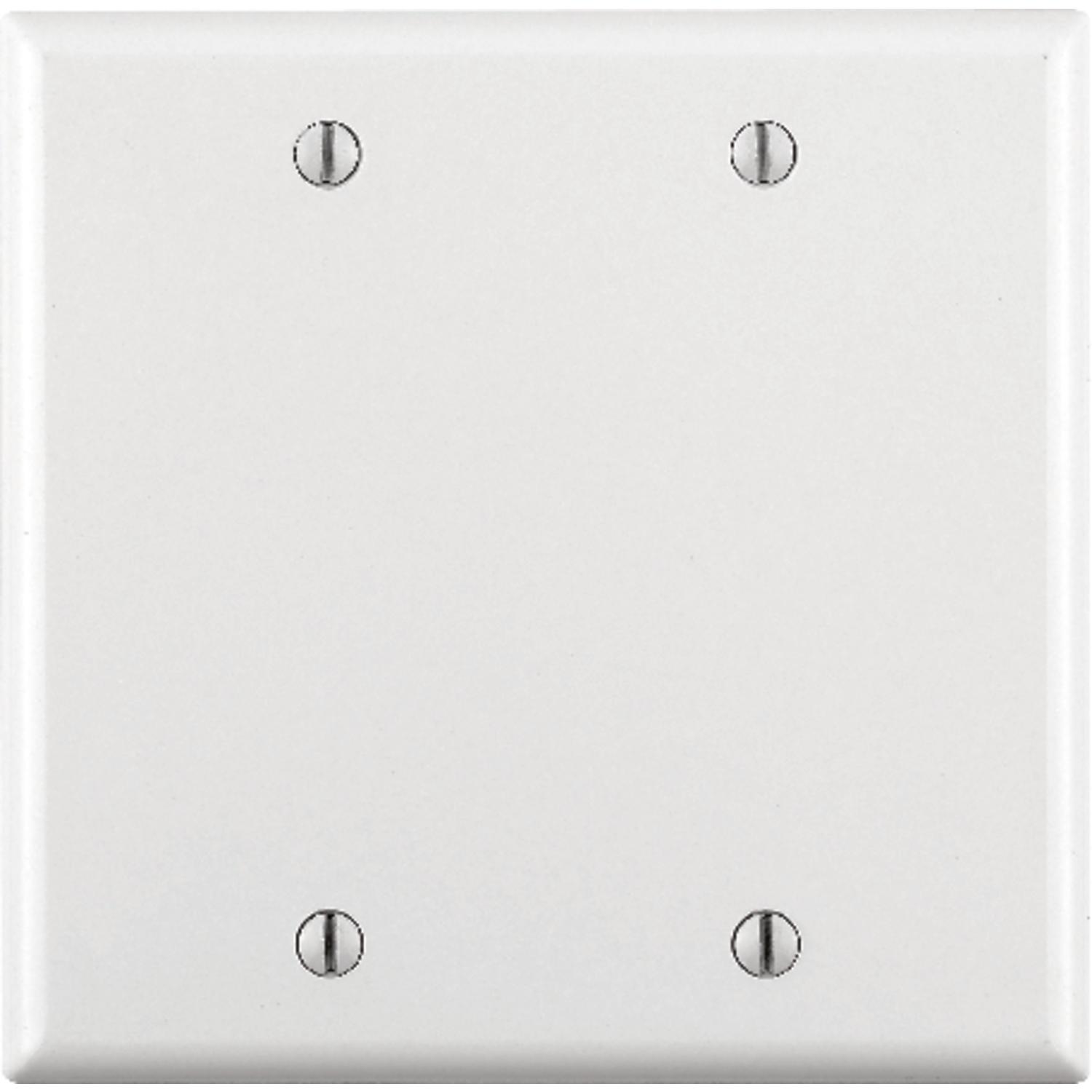 Leviton White 2 gang Plastic Blank Wall Plate 1 pk
