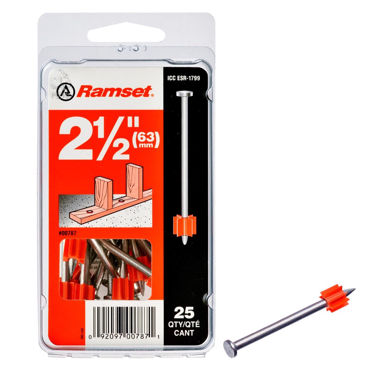 Ramset.3 in. D X 2 in. L Steel Flat Head Drive Pin 100 pk