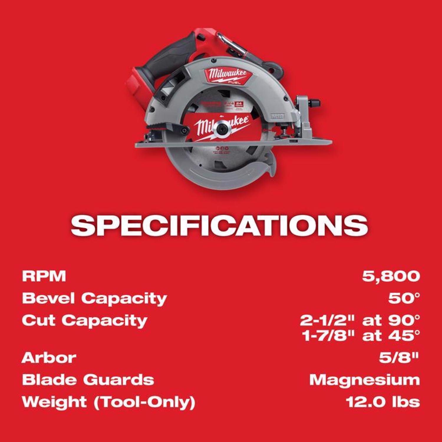 Milwaukee M18 FUEL 18 V 7-1/4 in. Cordless Brushless Circular Saw Tool Only