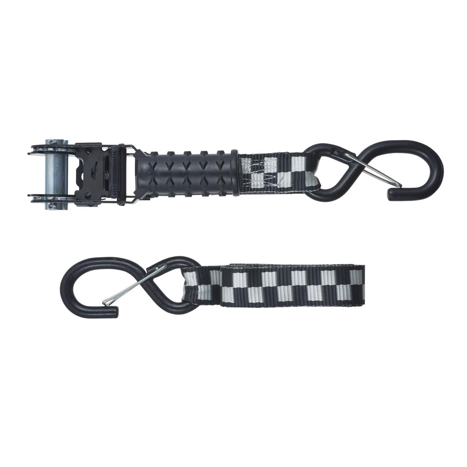 Keeper 1.25 in. W X 8 ft. L Black/Gray Tie Down w/Ratchet 800 lb 4 pk
