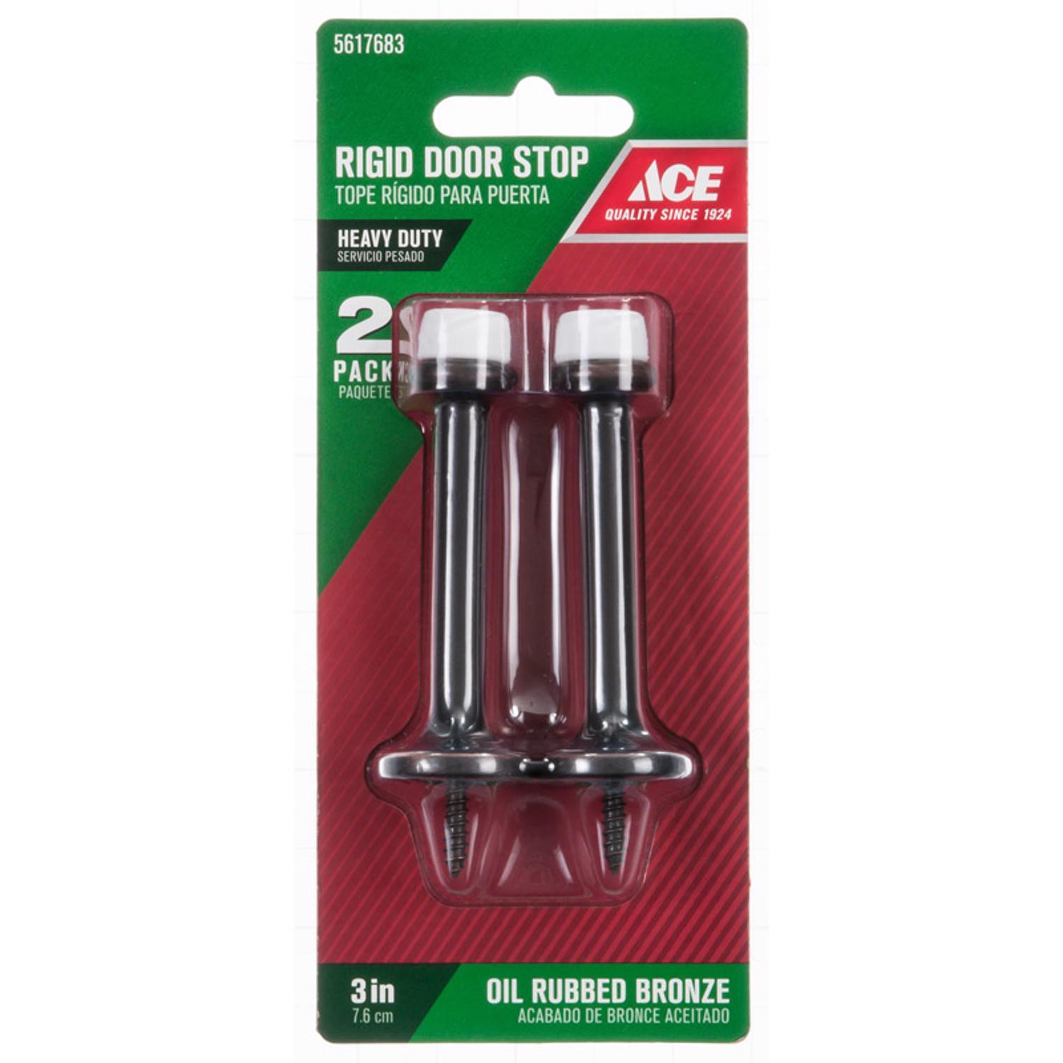 Ace Metal Oil Rubbed Bronze Rigid Door Stop Mounts to door and wall 1/8 in.