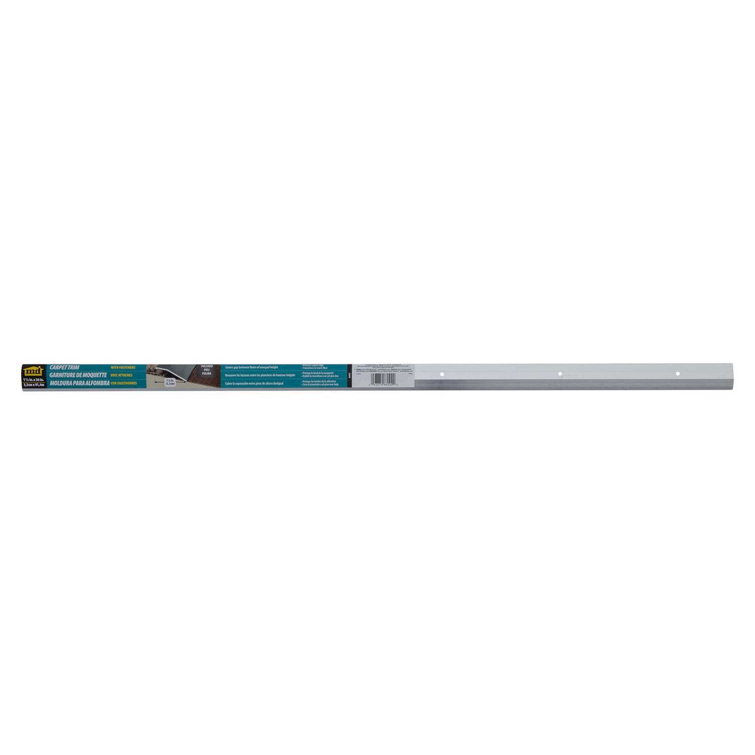 M-D Building Products 0.3 in. H X 1.38 in. W X 36 in. L Polished Silver Aluminum Carpet Trim