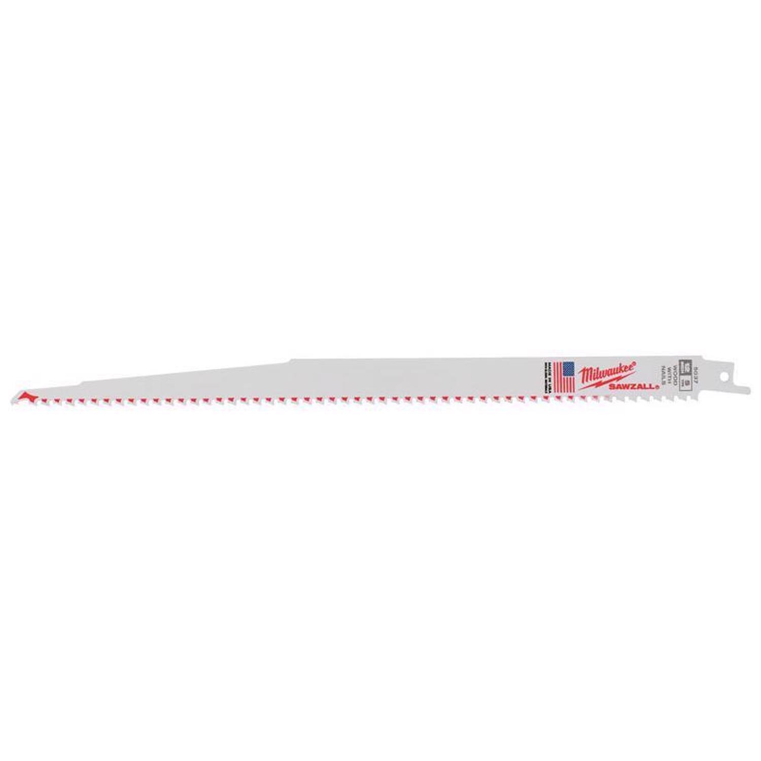 Milwaukee Sawzall 12 in. Bi-Metal Thin Kerf Reciprocating Saw Blade 5 TPI 5 pk