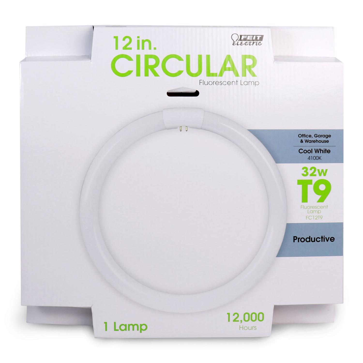 Feit 32 W T9 12 in. D X 11.9 in. L Circline Fluorescent Bulb Cool White Circular 4100 K 1 pk