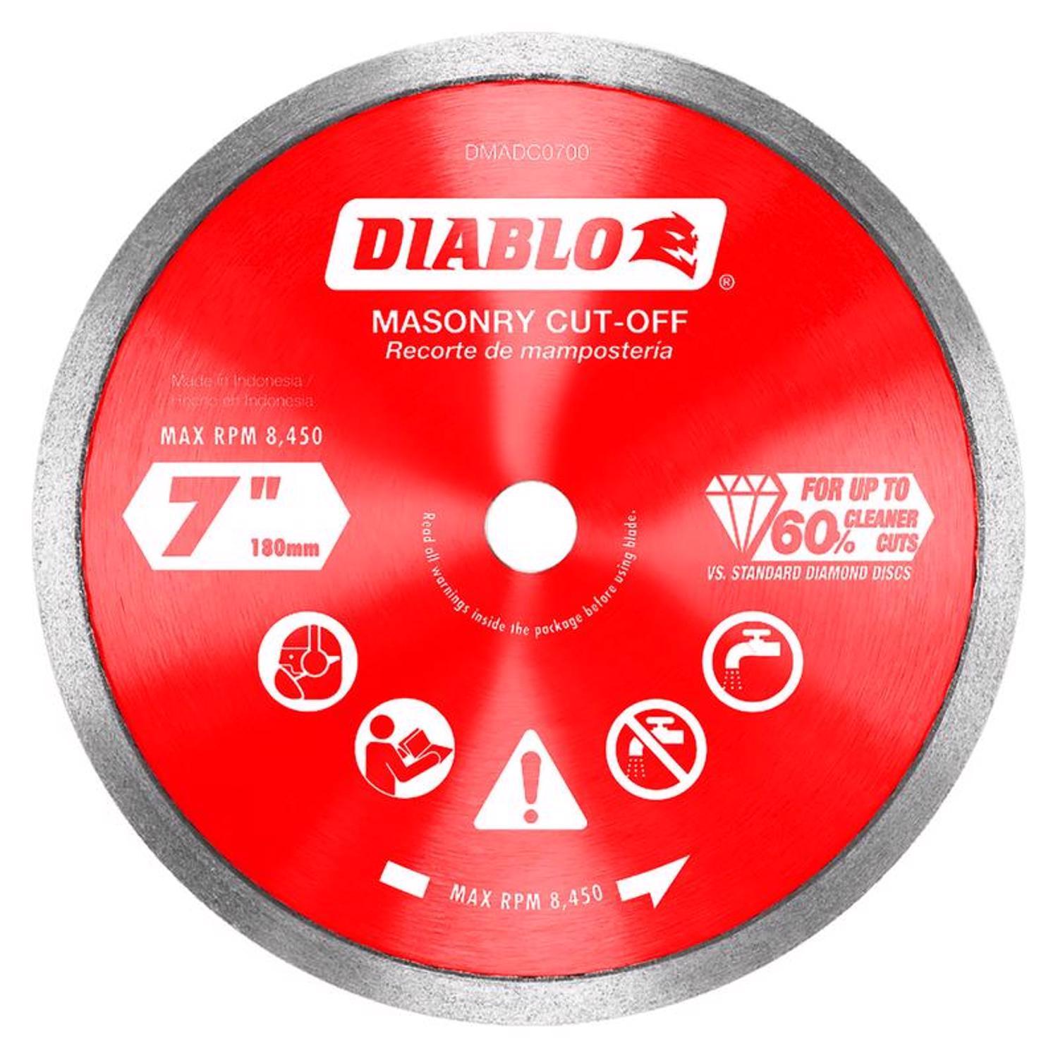 Diablo 7 in. D X 5/8 in. X.063 in. thick Diamond Masonry Cut-Off Disc 1 pk
