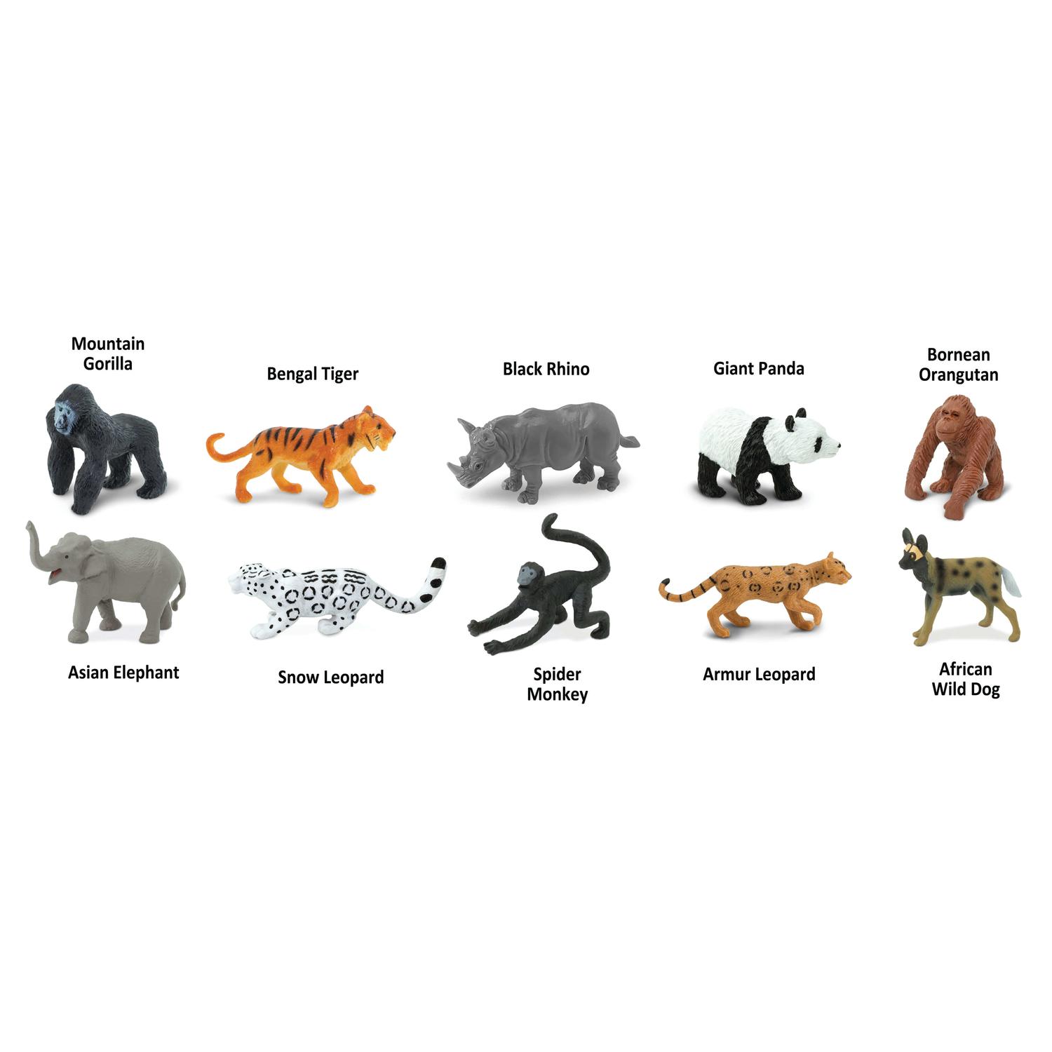 Safari Ltd. Toobs Endangered Land Species Toy Assorted 10 pc