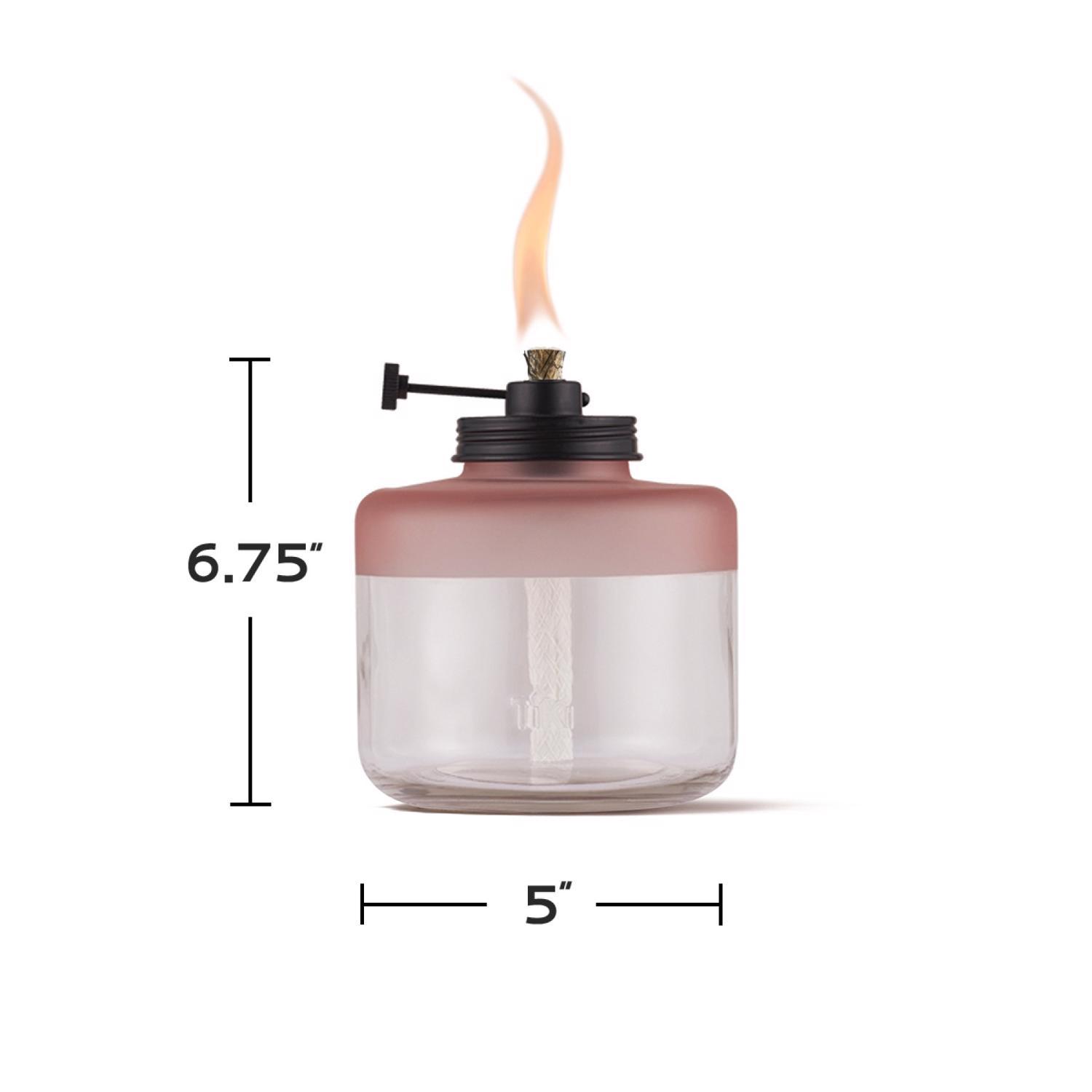 TIKI Adjustable Flame Pink Glass 6.5 in. Tabletop Torch 1 pc