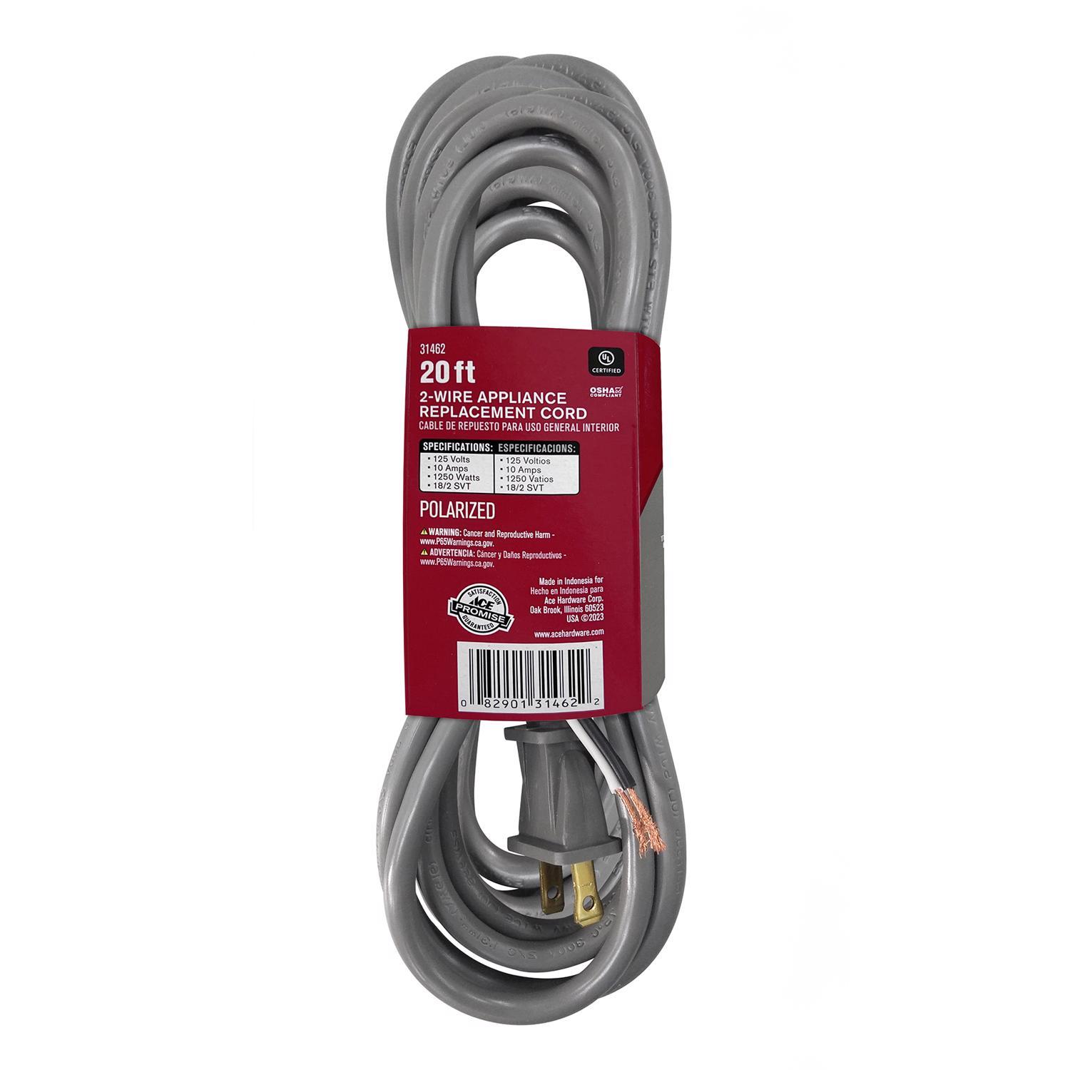 Ace 18/2 SVT 125 V 20 ft. L Vacuum Cleaner Cord