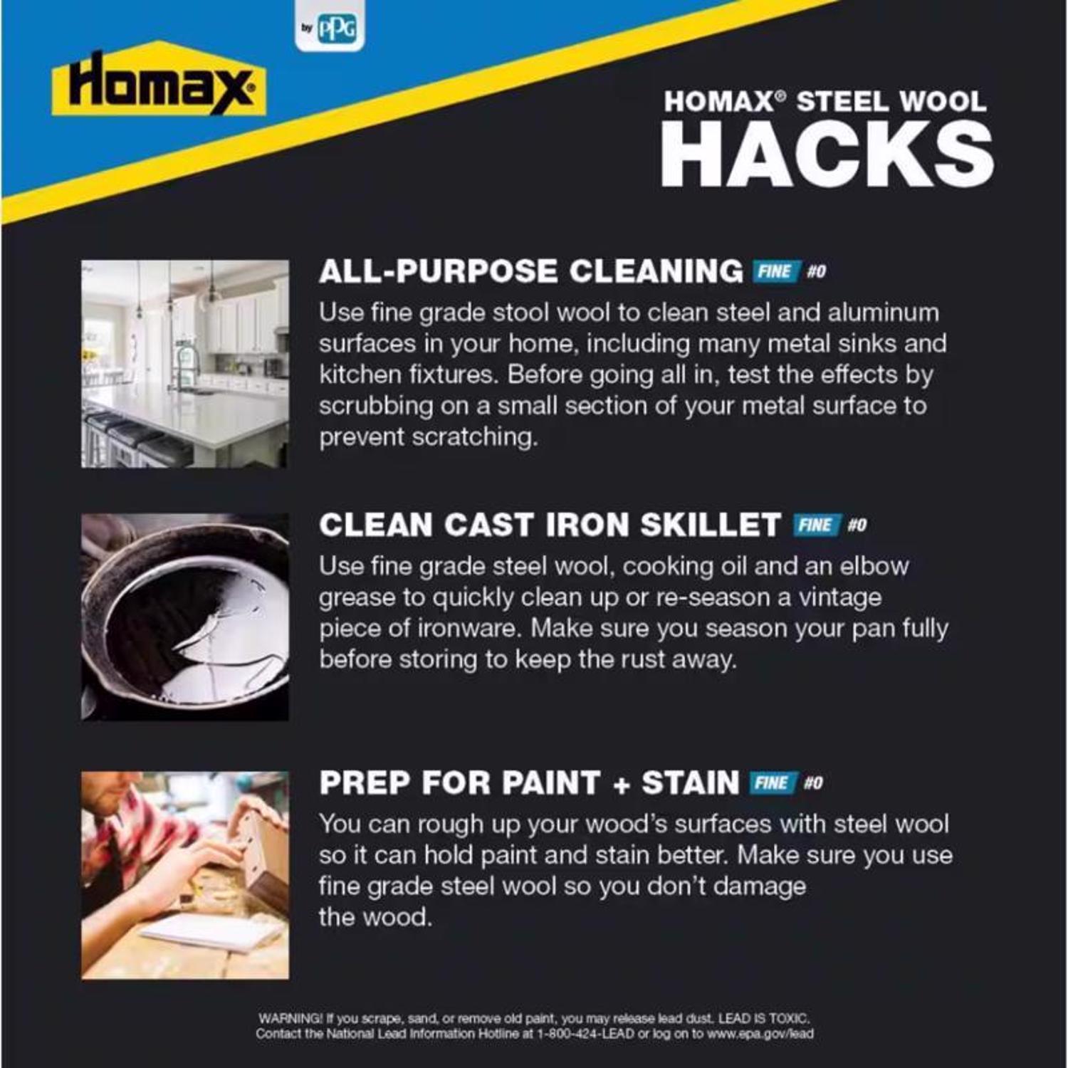 Rhodes American 3 Grade Medium/Coarse/Fine Steel Wool Pad 12 pk