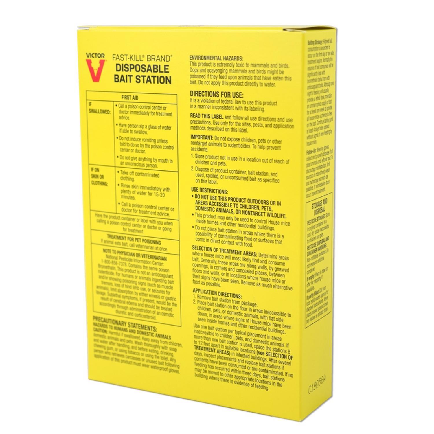 Victor Fast-Kill Brand Toxic Oat Bait Station Blocks For Mice 0.75 oz 2 pk