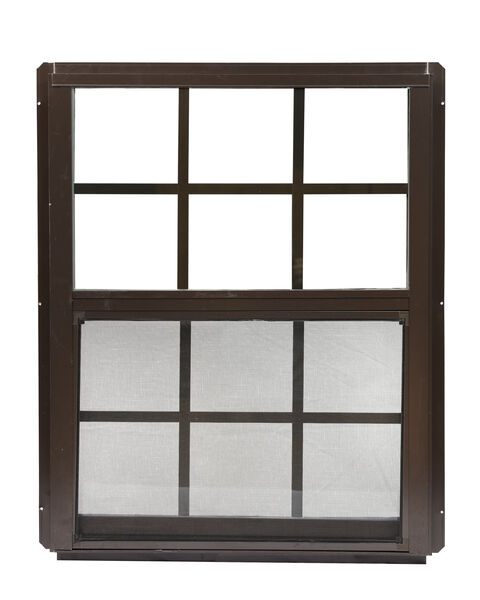 32 in. x 36 in. Bronze Insulated Window (6/6 Window Pane Arrangement)