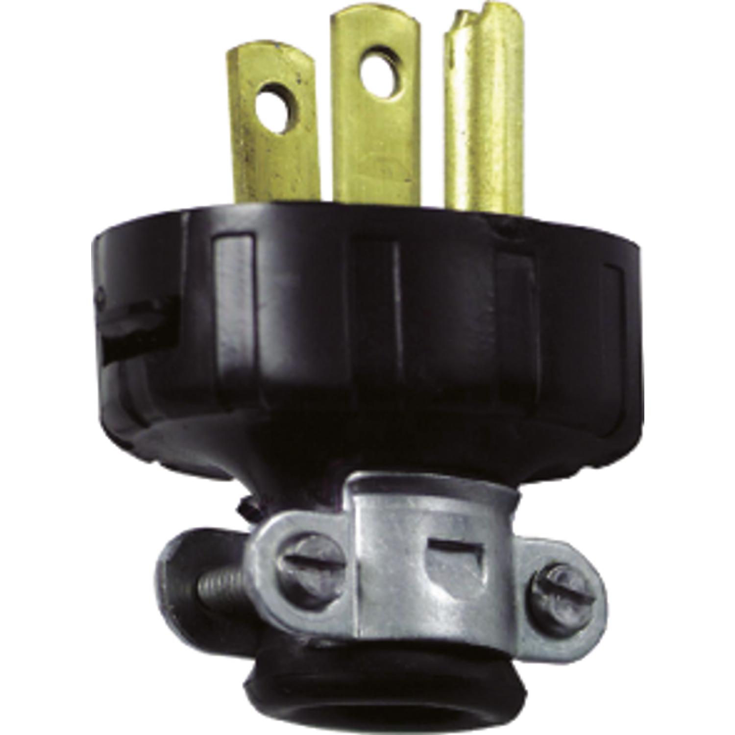 Leviton Residential Vinyl Straight Blade Plug 5-15P 18-14 AWG 2 Pole 3 Wire