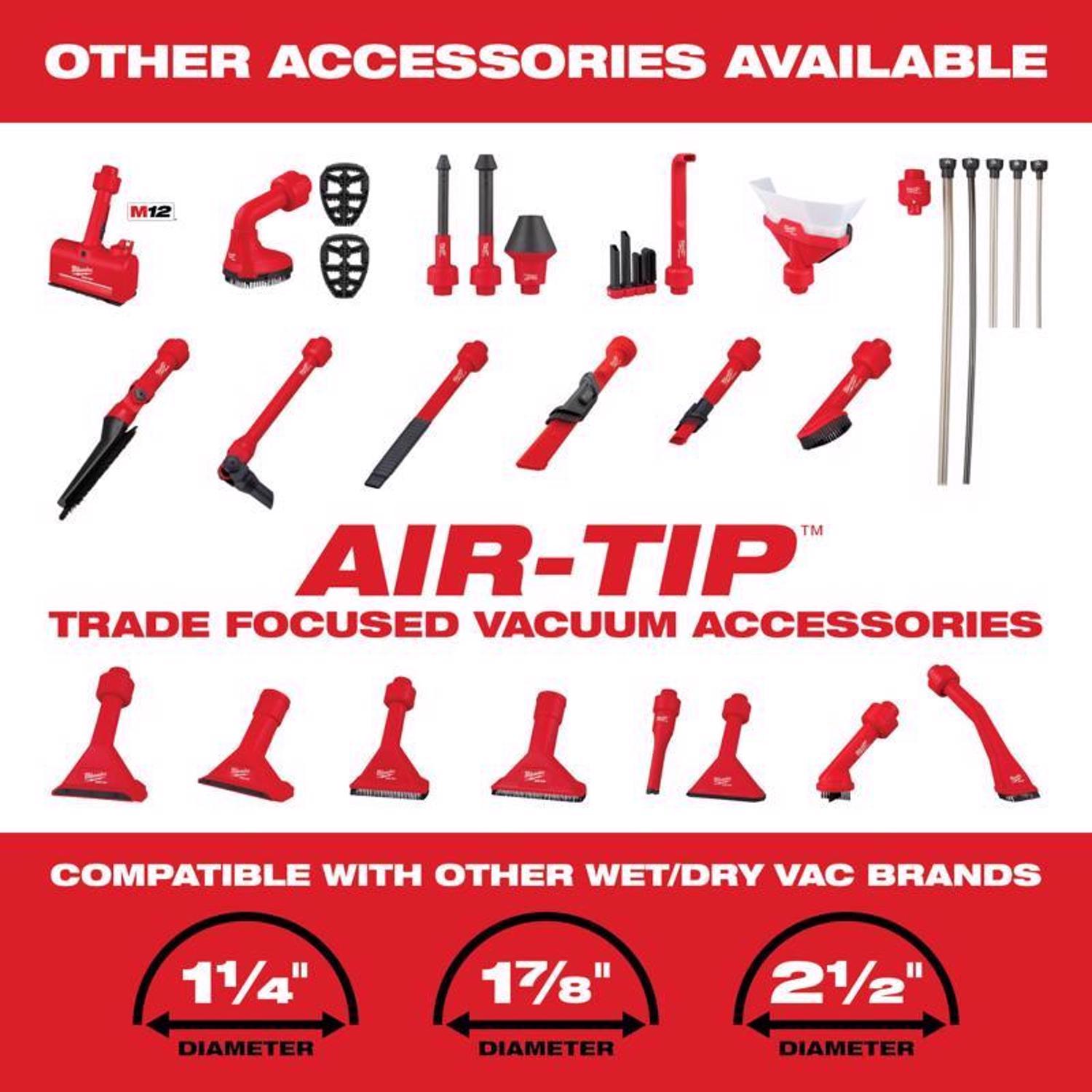 Milwaukee M18 FUEL 0910-20 6 gal Cordless Wet/Dry Vacuum Tool Only 18 V 3.5 HP