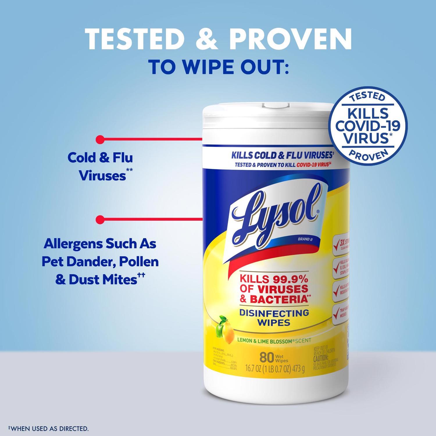 Lysol Lemon & Lime Blossom Scent Disinfecting Wipes 80 ct 1 pk