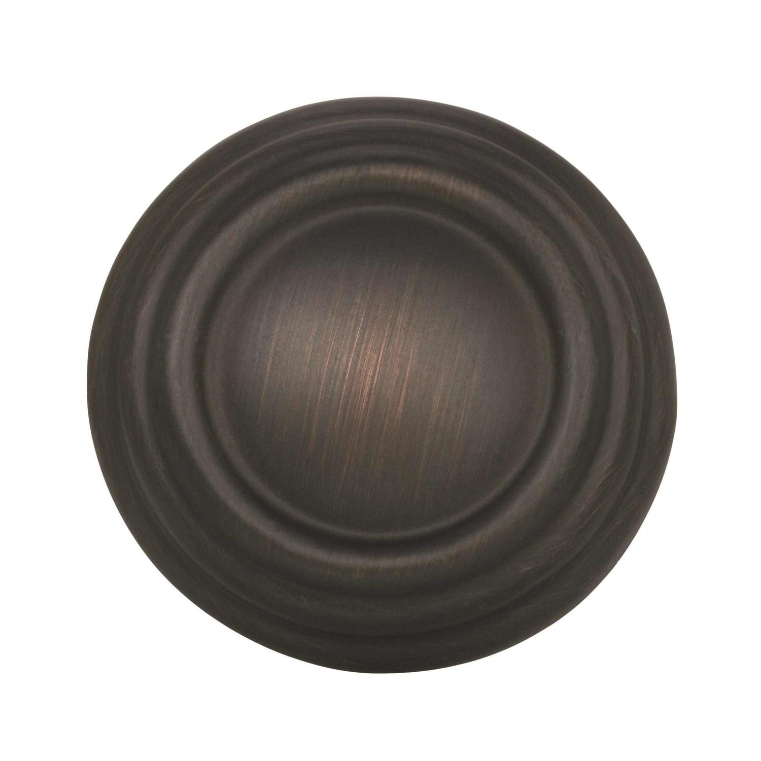 Amerock Sterling Traditions Round Cabinet Knob 1-1/4 in. D 7/8 in. Oil Rubbed Bronze 1 pk