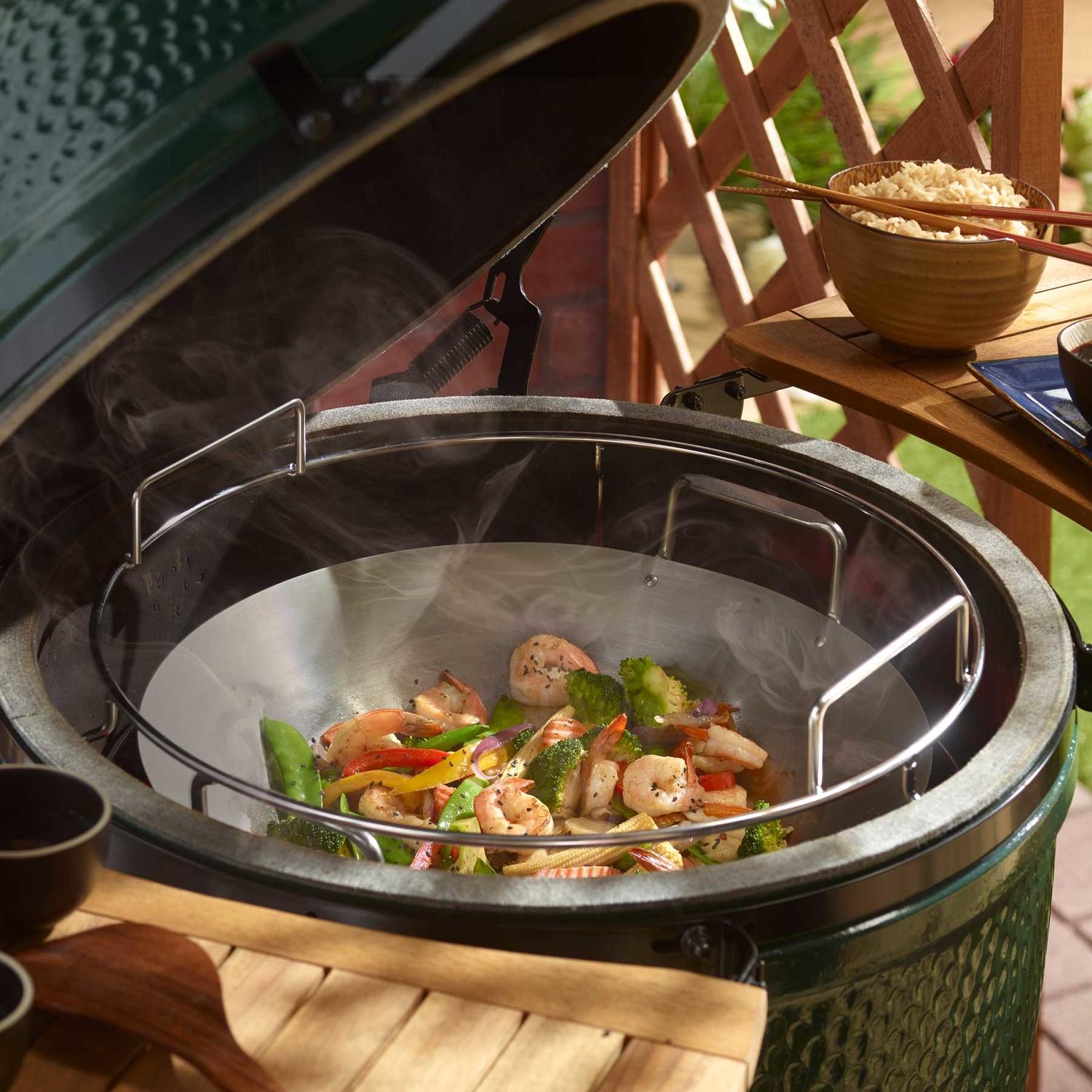 Big Green Egg Carbon Steel Grill Wok 18 in. W 2 pk