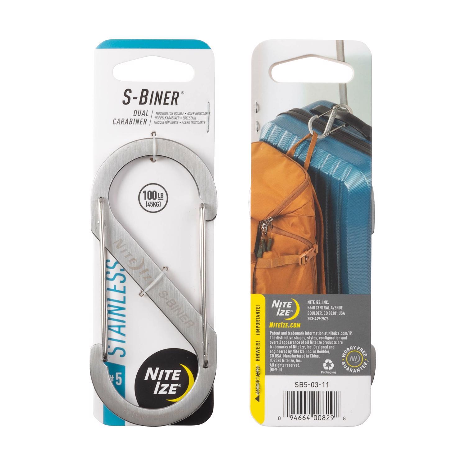 Nite Ize S-Biner Stainless Steel Silver Dual Carabiner S-Biner