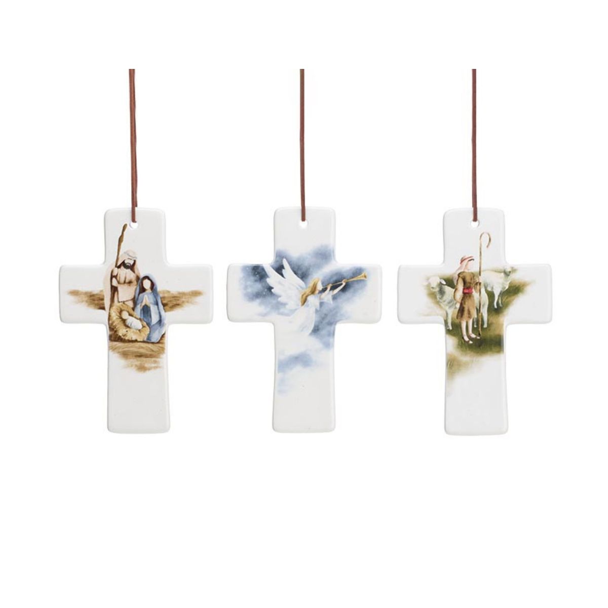 Burton and Burton Nativity Cross Ceramic Ornament