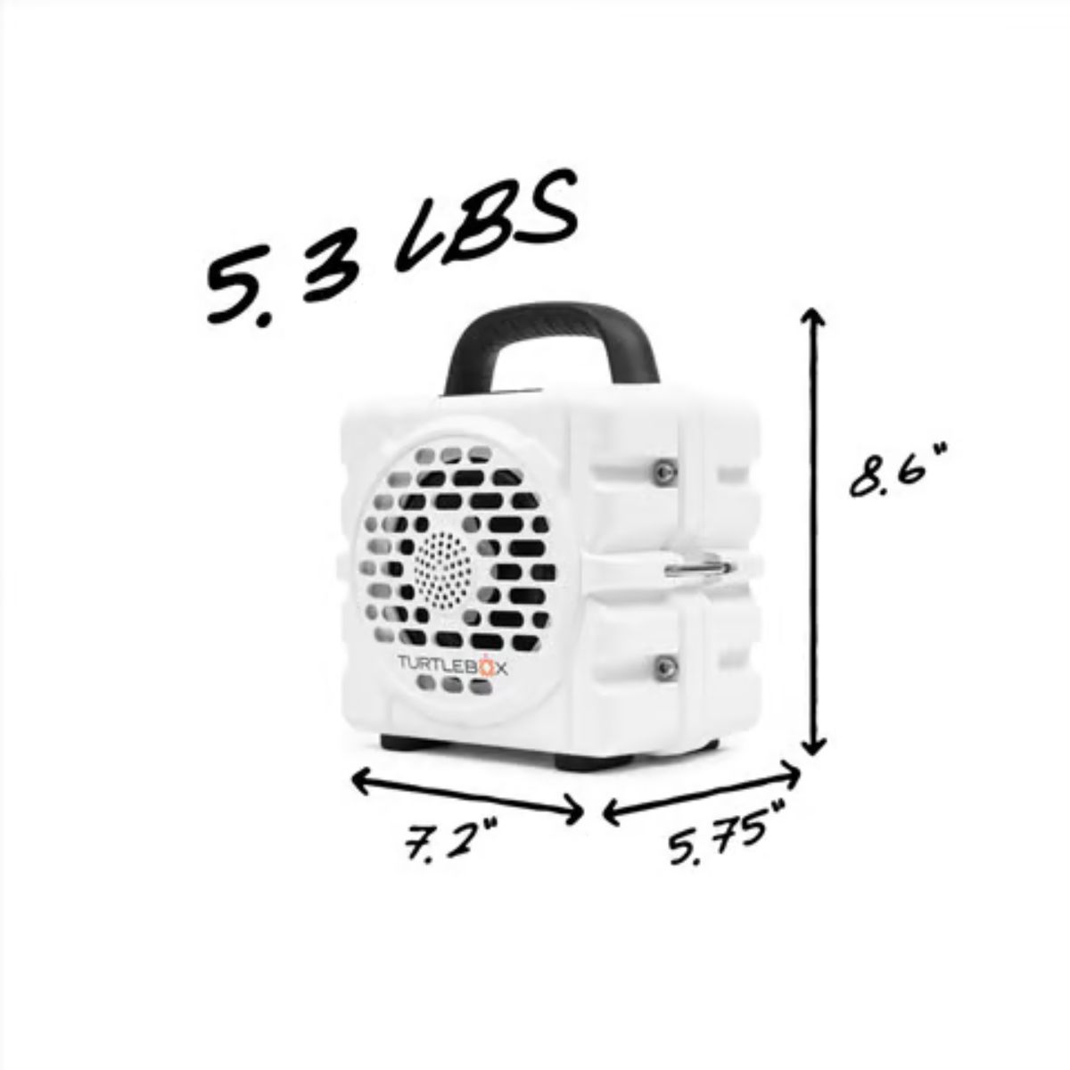 Turtlebox Cub White Wireless Bluetooth Weather Resistant Portable Speaker